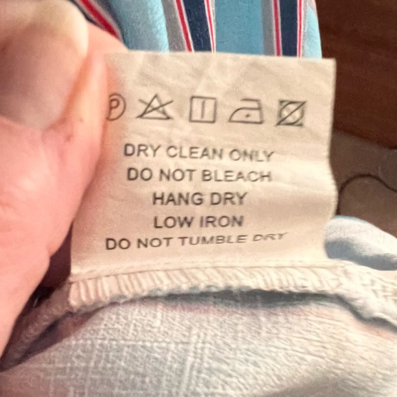 Anthropologie Zhu Sky Blue/Red Striped Maxi/Midi Sundress S - Picture 8 of 8